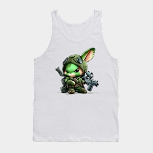 Armored Angry Rabbit Holding a Riffle Tank Top